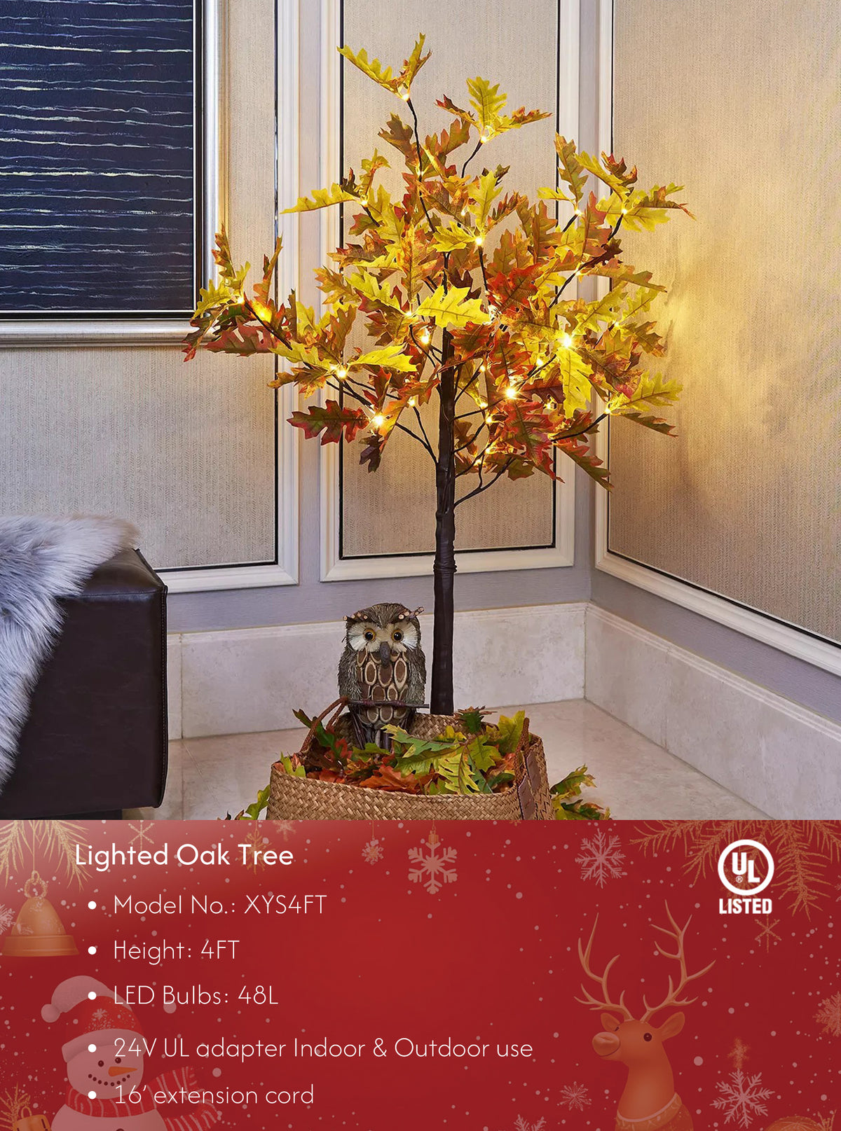 Lighted Oak Tree - Various Heights Available