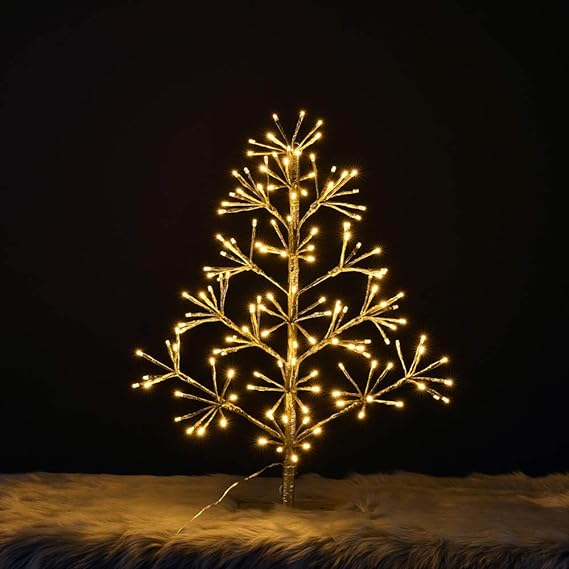 Artificial Christmas Tree Light with Silver and Golden Finish