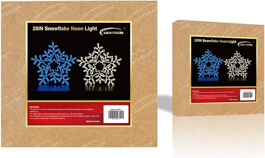 20IN Snowflake Neon Rope Light, Warm White & Blue