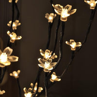 Set of 3 Lighted Cherry Blossom Trees, Multicolor and Warm White Options