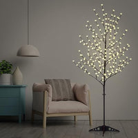 Set of 3 Lighted Cherry Blossom Trees, Multicolor and Warm White Options