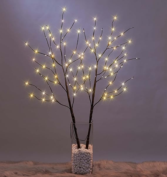 32IN Lighted Birch Twigs, Pack of 2