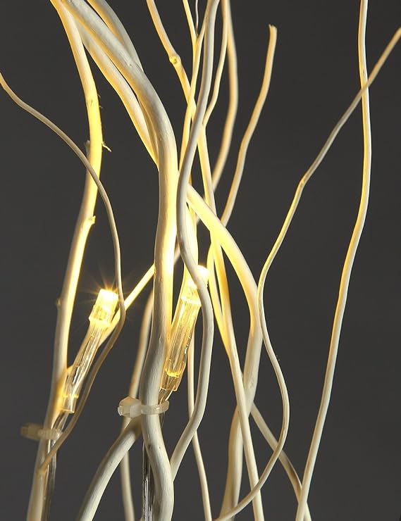 36IN Lighted Natural Twigs, White