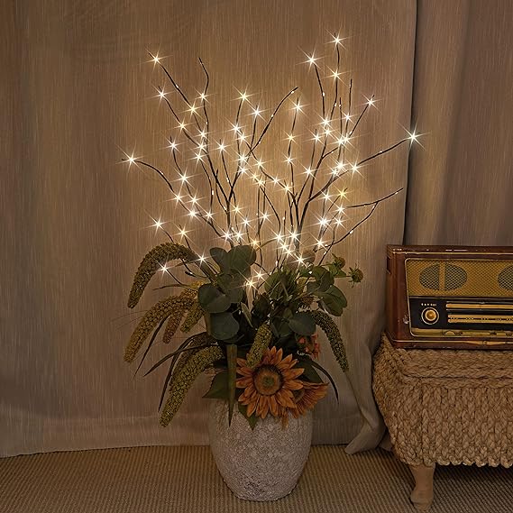Lighted Artificial Birch Twigs - 32IN and 41IN Options Available
