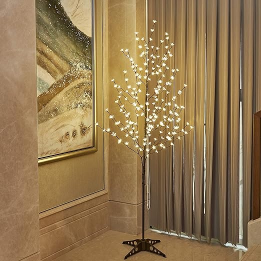 6.5ft Lighted Cherry Blossom Tree