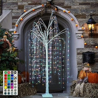 6ft Lighted Willow Tree, Multicolor