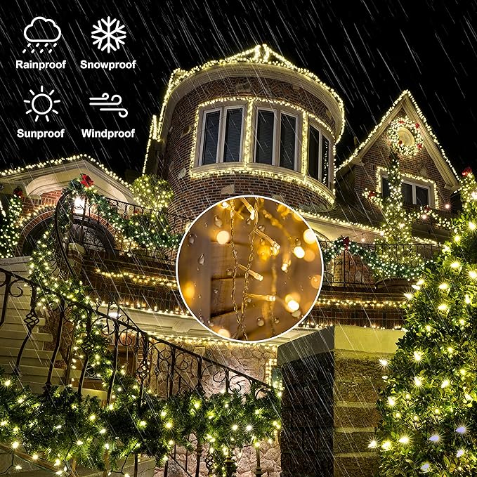 Christmas Lights 1000LED 330FT, 8/11 Modes, 3 Timers, Dimmable, IP67  Waterproof Plug in Christmas Tree Lights with Remote, House Xmas Indoor  Decorations Outdoor Christmas Lights