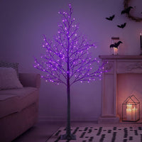 6 Foot Spooky Black Glitter Halloween Willow Tree: Halloween Theme Decoration, Indoor and Outdoor