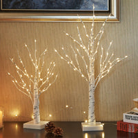 18IN & 24IN LED Birch Tree Lamp, Pack of 2