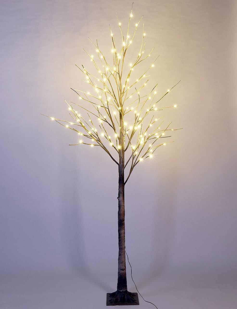 8ft Lighted Birch Tree, Brown Finish