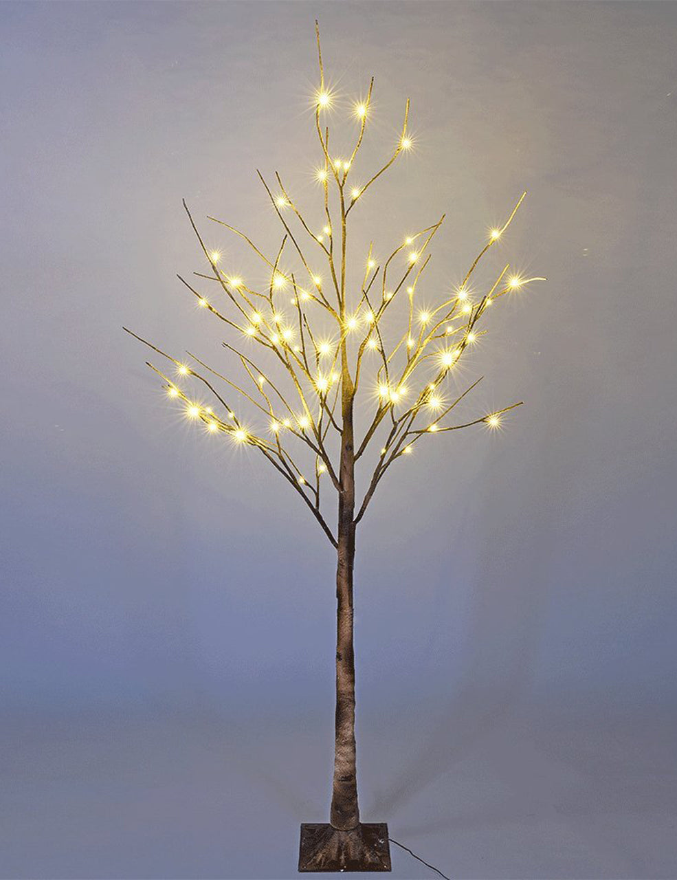 6ft Lighted Birch Tree, Brown Finish