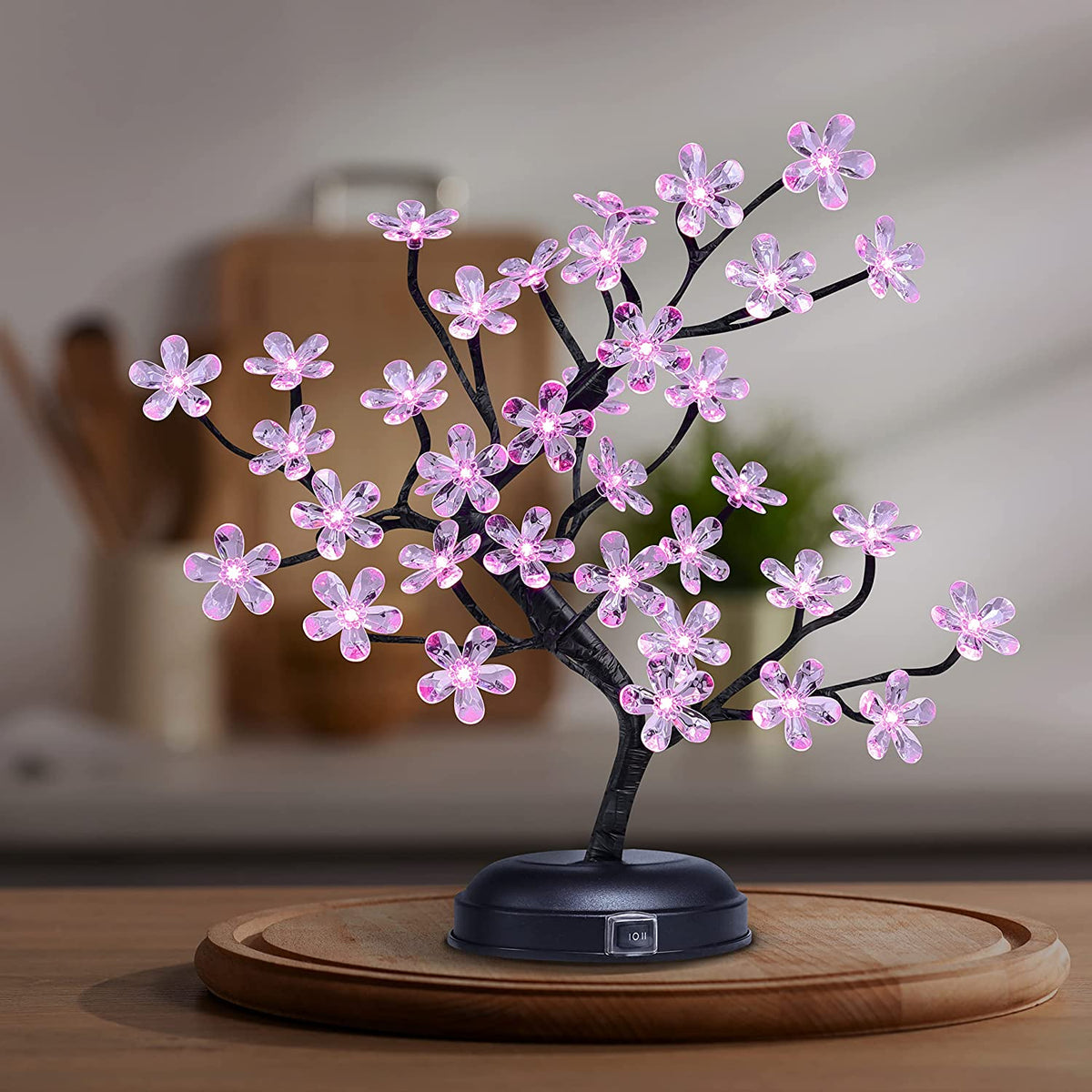 18IN Lighted Cherry Blossom Tree Lamp, Pink White