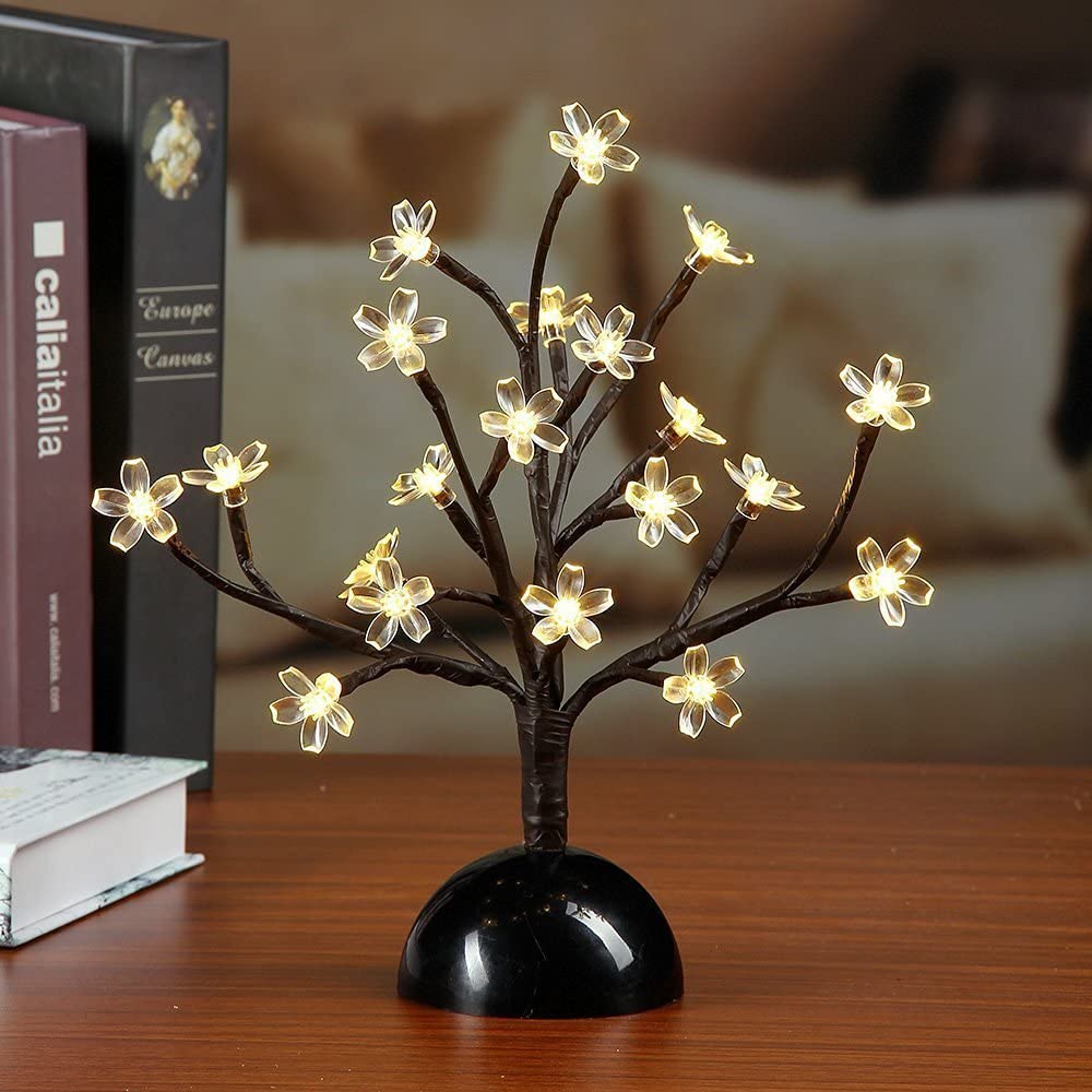 12IN Lighted Cherry Blossom Tree Lamp, Warm White