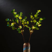 30IN Lighted Eucalyptus Twigs, Dark Green