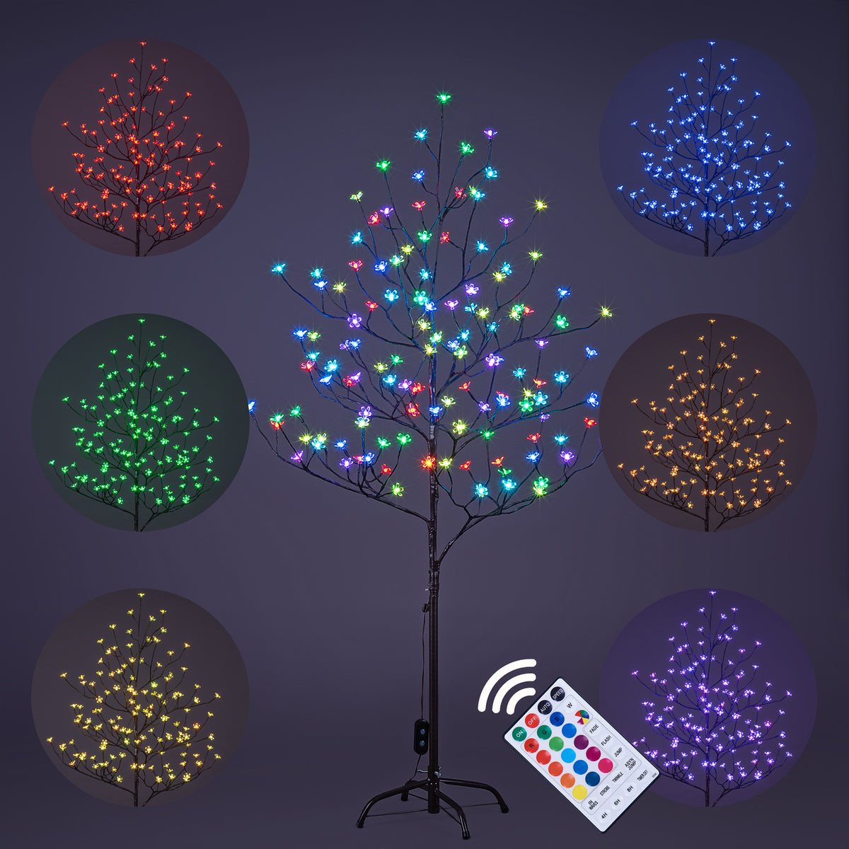 Lighted Cherry Blossom Tree - 5ft and 6.5ft Warm White and RGB Options