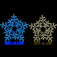 20IN Snowflake Neon Rope Light, Warm White & Blue