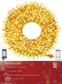 LED Christmas String Lights with Timer Remote & Modes