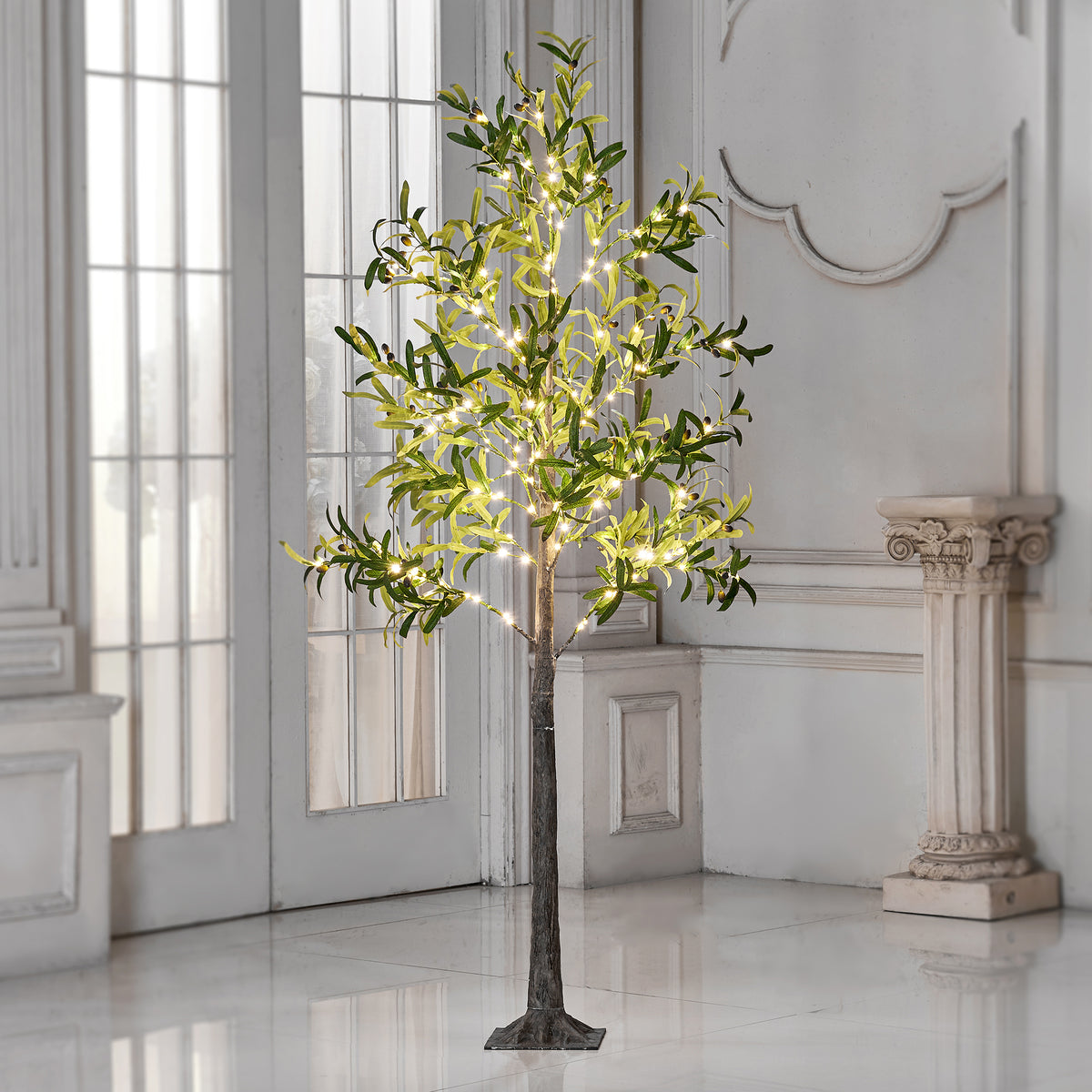 6FT Olive Tree with Fruit, Warm White LEDs, Indoor/Outdoor Decoration image 6