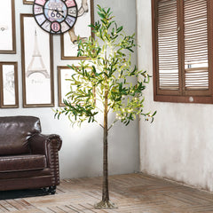 6FT Olive Tree with Fruit, Warm White LEDs, Indoor/Outdoor Decoration image 1