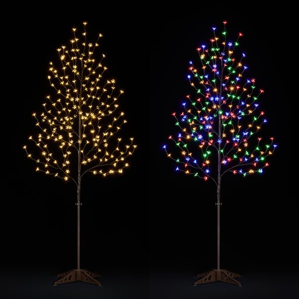 Lightshare Cherry Blossom Tree 6FT 208 LED Lighted Tree Multicolor with Remote Control for Decoration Inside and Outside, Home Patio Wedding Festival Christmas Decor, Single Pack