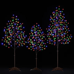 Cherry Blossom Tree 3-Pack (4FT, 5FT, 6.5FT), Multicolor LEDs, Indoor/Outdoor Holiday Decoration image 3