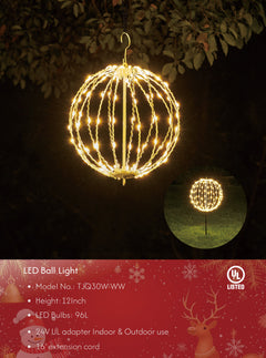 LED Ball Light, Warm White, Various Sizes and Finishes image 1