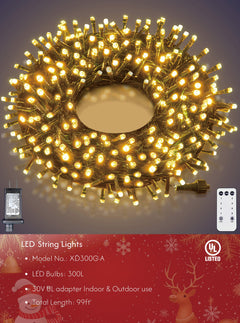 LED Christmas String Lights with Timer Remote & Modes image 1