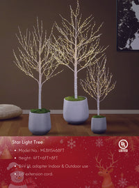 Lighted Birch Twig Tree with Fairy Lights