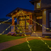 250ft 750LED Christmas Lights with Ring Connector, 8 Modes&Timer Remote, Green Wire, Warm White