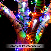 250ft 750LED Christmas Lights with Ring Connector, 9 Modes&Timer Remote, Clear Wire, Multicolor