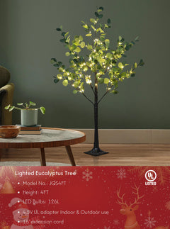 Lighted Eucalyptus Tree Lamp - Decorative Eucalyptus Tree Lights for Home Decor image 1
