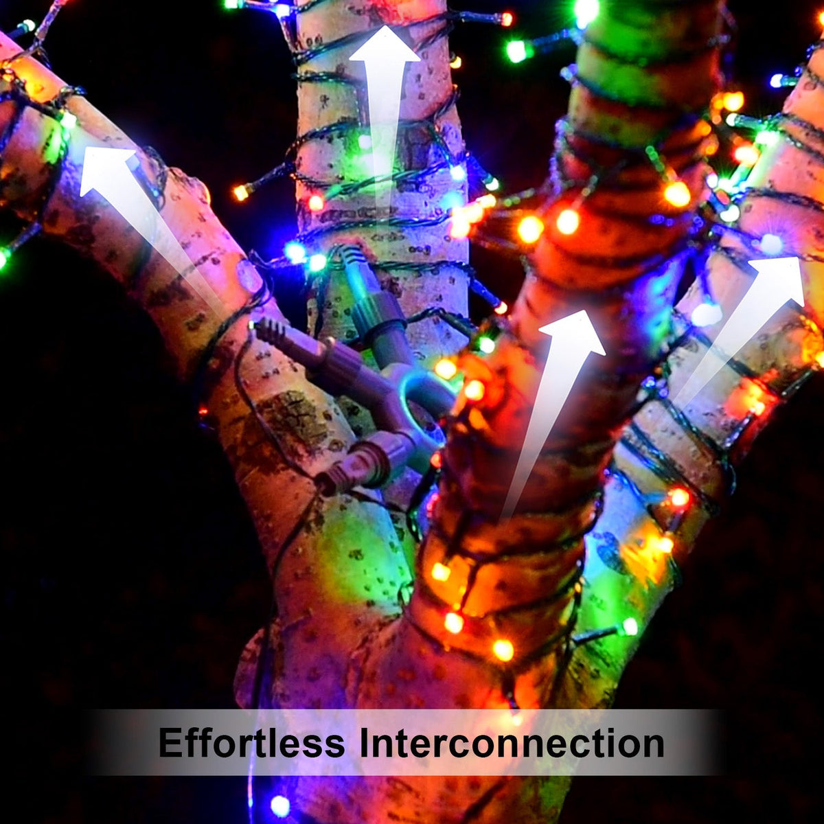 750-LED Christmas String Lights, Transparent Cord, Multi-color + Warm White, 9 Modes with Timer Remote, Indoor/Outdoor image 4