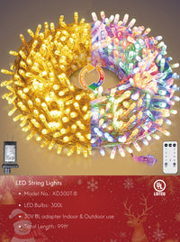 LED Christmas String Lights with Timer Remote & Modes