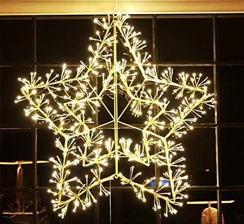 24IN Gold Frame Star Light with Warm White LEDs, Indoor/Outdoor Holiday Decoration image 6