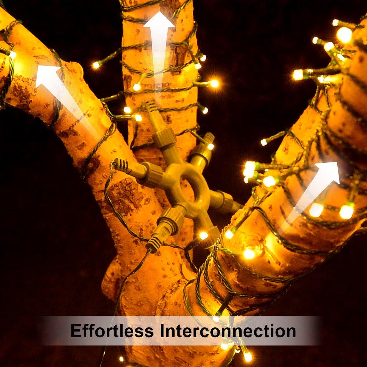 300-LED Christmas String Lights, Green Cord, Warm White, 8 Modes with Timer Remote, Indoor/Outdoor image 4