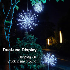 24IN Silver Frame Starburst Firework Light with 160 White LEDs, Indoor/Outdoor Decoration image 8