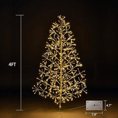 4FT Gold Finish Artificial Christmas Tree Light with Warm White LEDs, Indoor/Outdoor Holiday Decoration image 6