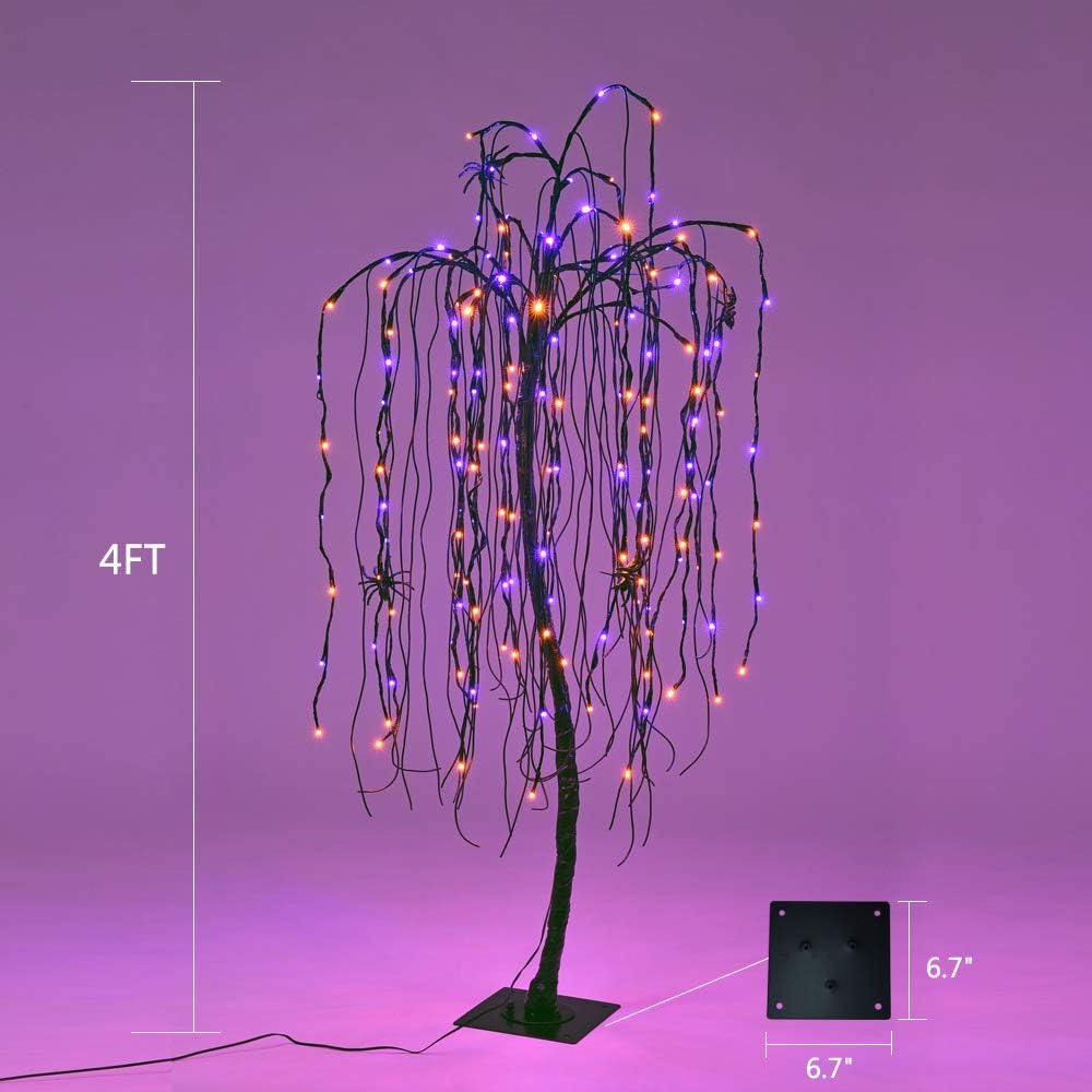 4-Foot Spooky Halloween Willow Tree with Spiders, Pack of 2 image 7