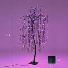 4-Foot Spooky Halloween Willow Tree with Spiders, Pack of 2 image 7