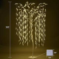 7ft Lighted Willow Tree, Warm White image 2