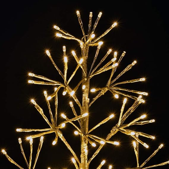 2FT Gold Finish Artificial Christmas Tree Light with Warm White LEDs, Indoor/Outdoor Holiday Decoration image 4