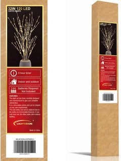 32IN White Finish Lighted Birch Twigs with Warm White LEDs image 4