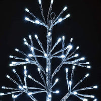 3ft Artificial Christmas Tree Light, Cold White, Silver Finish