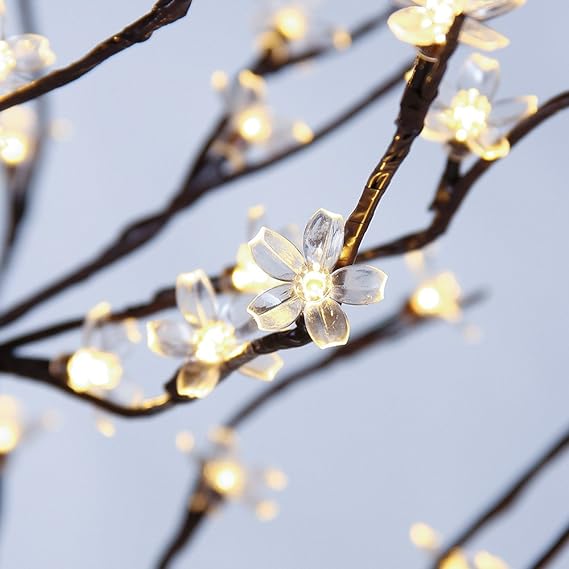 5FT Lighted Cherry Blossom Tree with 128 Warm White LEDs, Indoor/Outdoor Holiday Decoration image 7
