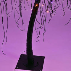 7FT Spooky Halloween Willow Tree with 256 Orange & Purple Mixed LEDs & Black Spiders, Indoor/Outdoor Decoration image 5