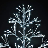 2ft Artificial Christmas Tree Light, Cold White, Silver Finish