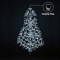 4ft Artificial Christmas Tree Light, Cold White, Silver Finish