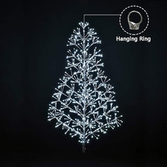 4FT Silver Finish Artificial Christmas Tree Light with Cold White LEDs, Indoor/Outdoor Holiday Decoration image 3
