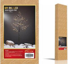 LIGHTSHARE 5.5 Feet Snow Dusted Tree, 96 LED Lights, Warm White, for Christmas Tree and Christmas Village Decoration, Decoration Idea for Home, Festival, and Party, Indoor and Outdoor Use image 6