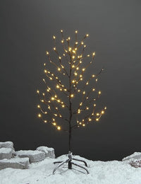 Set of 3 Star Light Trees, 3ft 5ft and 6ft, Warm White, Brown Finish